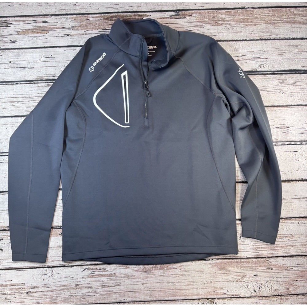 Sunice 1/4 Zip Mens M Allendale SuperliteFX Thermal Golf Logo Athleisure‎